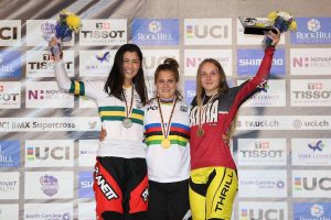 2017 UCI Worlds Jr Women Podium - SWPix UCI