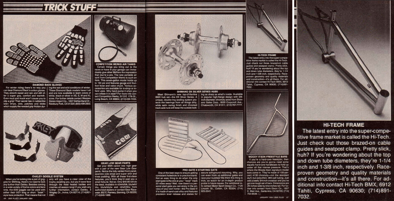Hi Tech Frame BMX Plus Magazine January 1984