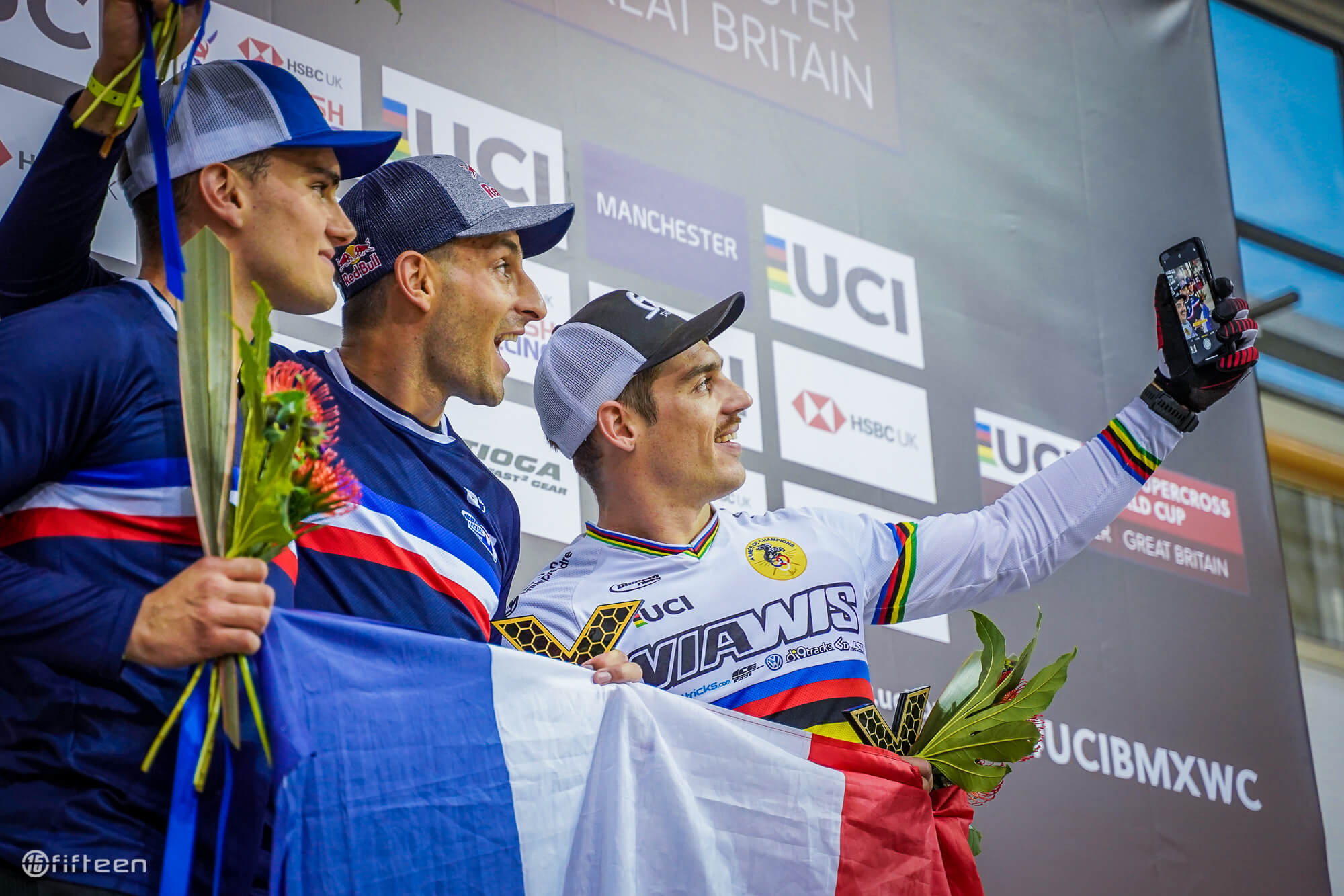 Sylvain Andre Podium Selfie - Fifteen BMX