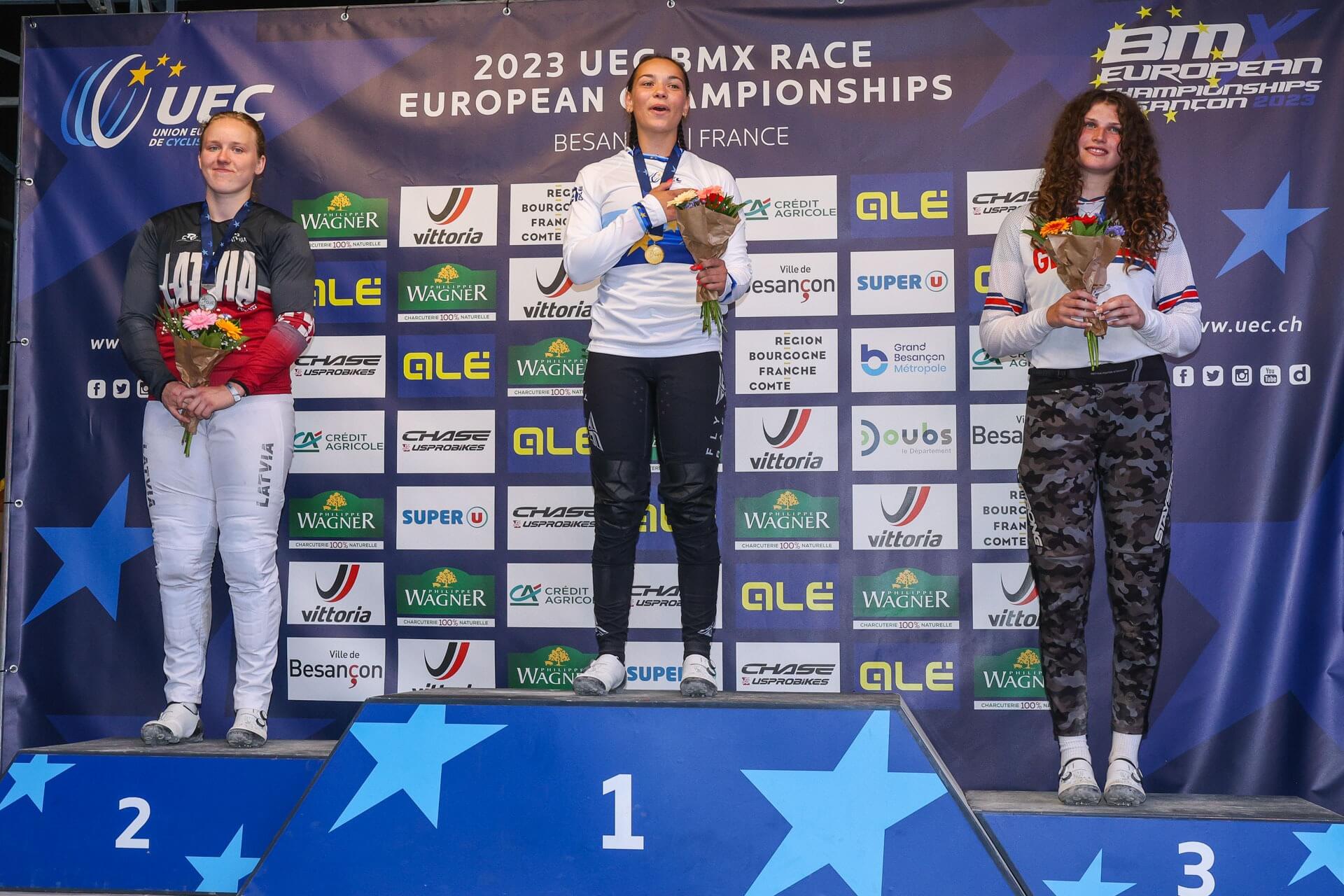 Jr Women Podium 1 - 2023 UEC European Championships France - Sprint Cycling